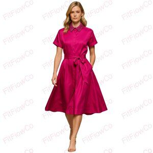 Karl Lagerfeld Paris Paisley Print Belted Shirtdress – Short Sleeve – NWT